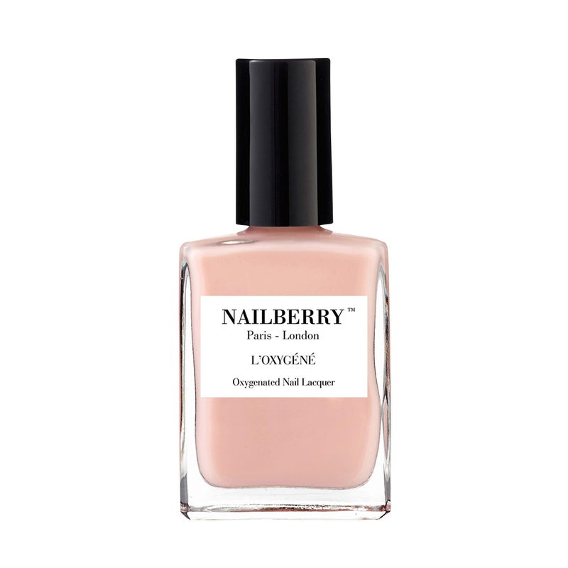 Nailberry L'OxygÃ©nÃ© Oxygenated Nail Lacquer | A Touch Of Powder | Beige Pink Semi-Sheer Polish | UV Protected Long-Wear Nail Polish | 12-Free | Vegan | Certified Halal | Cruelty & Gluten Free | 15 ml - Image 1